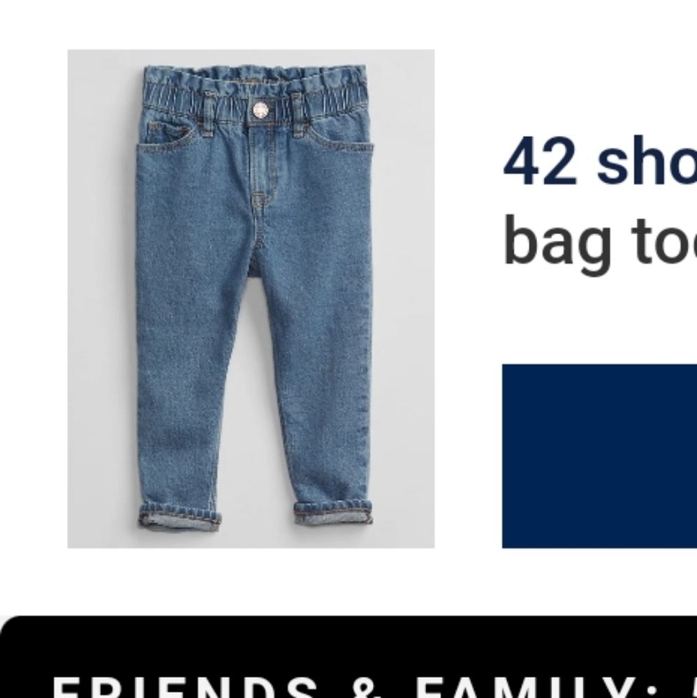 Baby gap washwell girlfriend jeans with elastic waste toddler